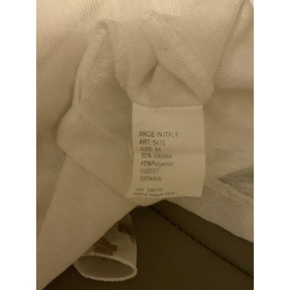 Elena Baldi Women’s 3X Semi Sheer Cardigan With Built In Silk Scarf - Picture 7 of 11